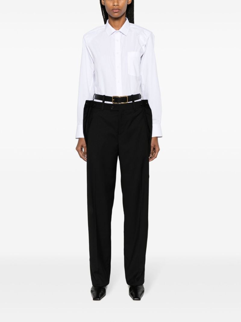 Black Straight-leg Wool Trousers