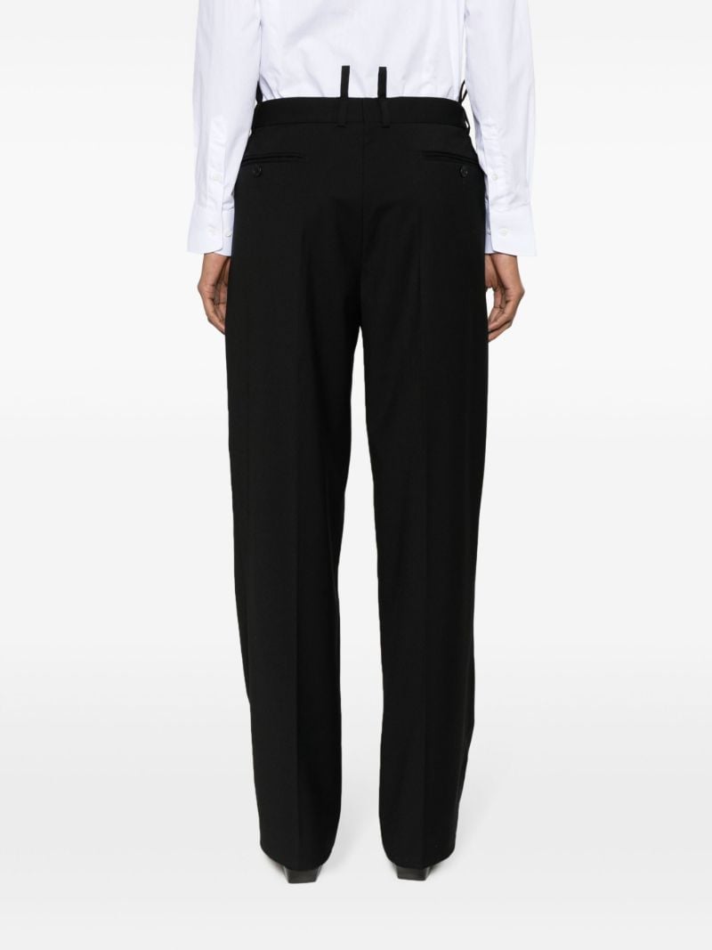 Black Straight-leg Wool Trousers