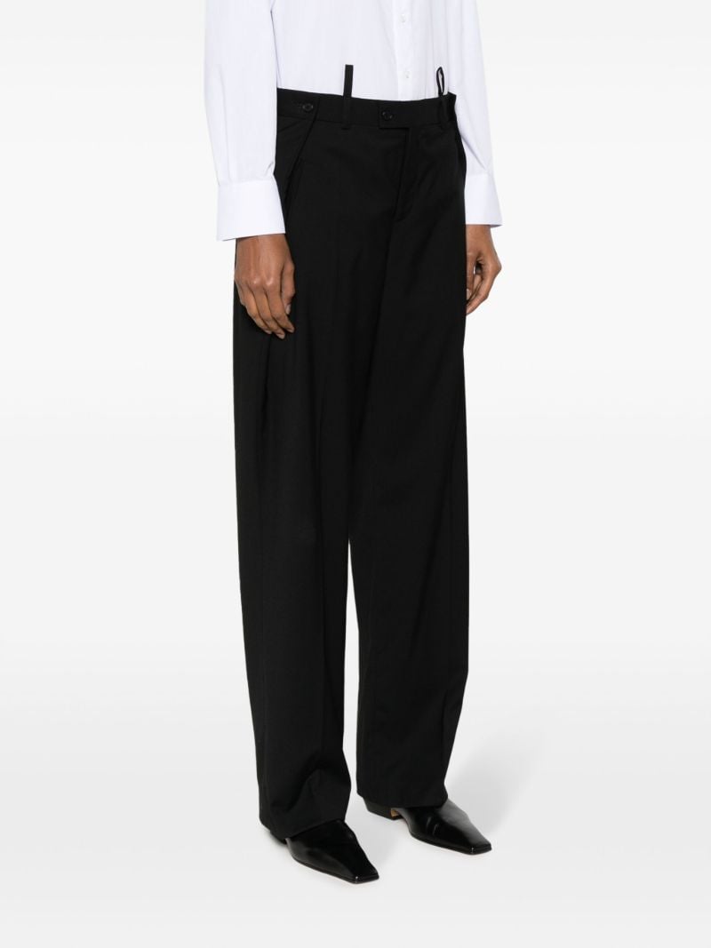 Black Straight-leg Wool Trousers