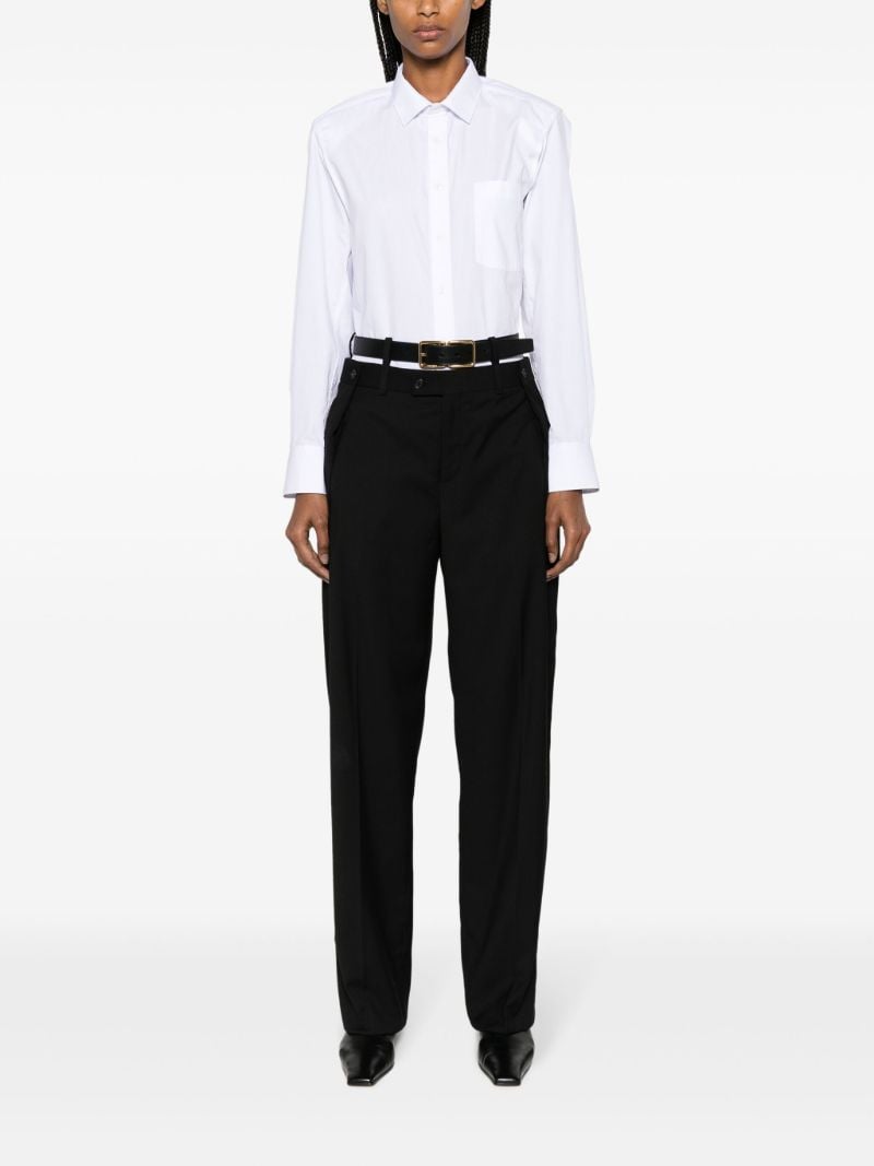 Black Straight-leg Wool Trousers