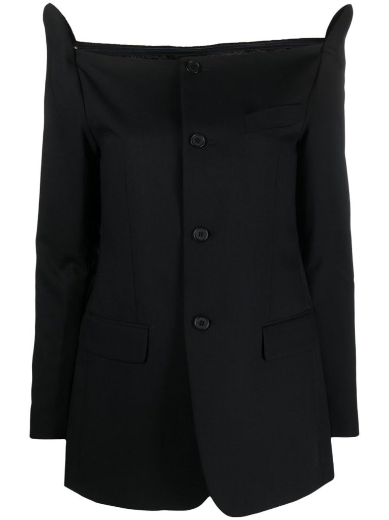 Black Blazer Wool Mini Dress