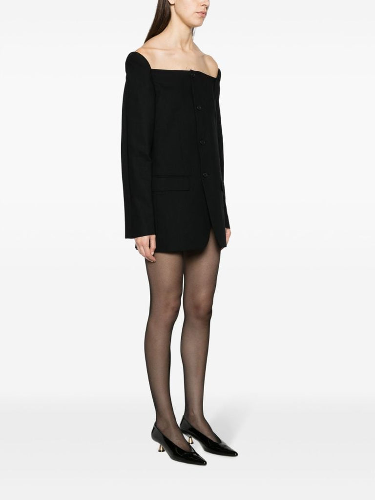 Black Blazer Wool Mini Dress