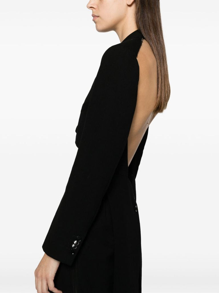 Black Tailcoat Wool Gown