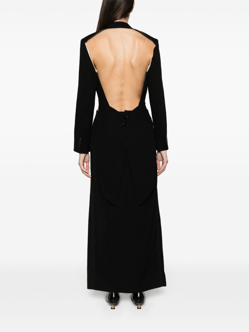 Black Tailcoat Wool Gown