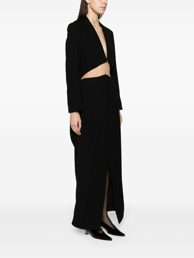 Black Tailcoat Wool Gown