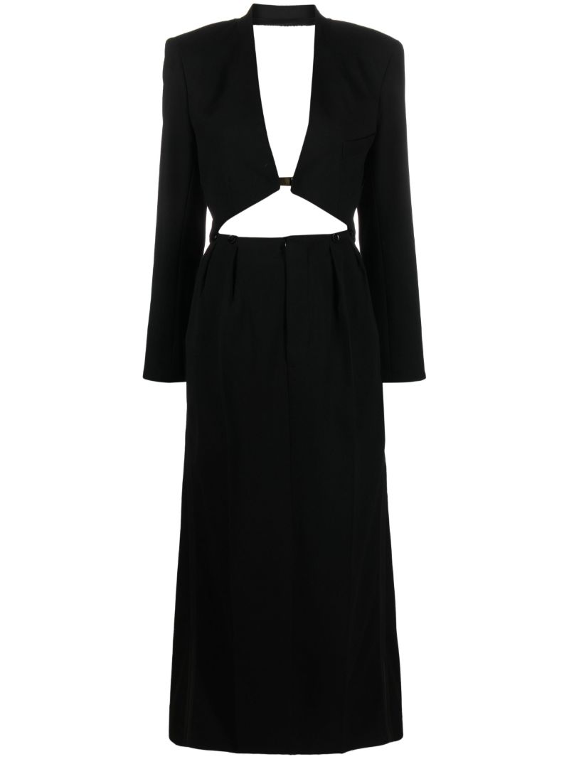 Black Tailcoat Wool Gown