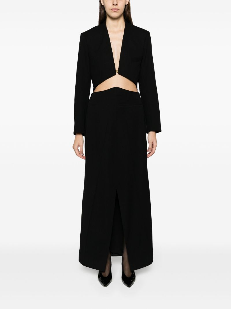 Black Tailcoat Wool Gown