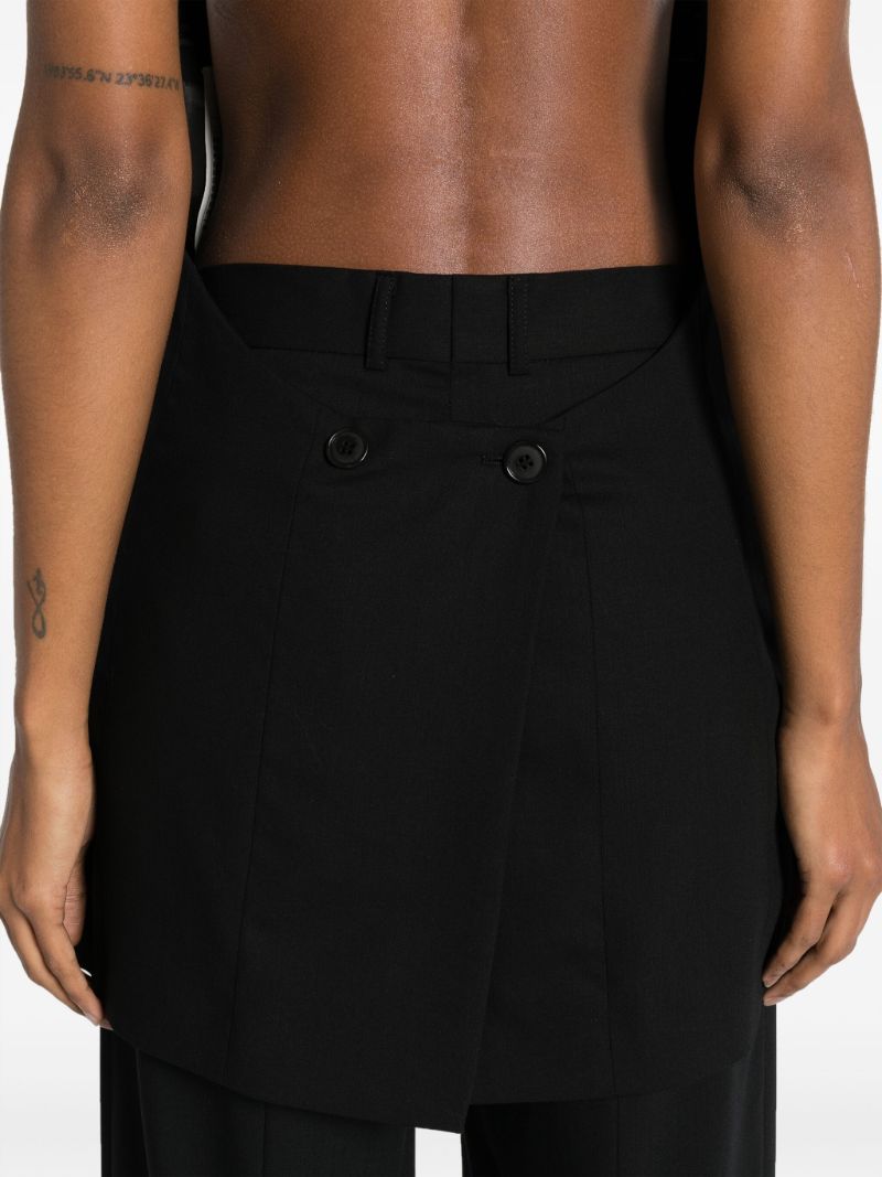 Black Open-back Wool Waistcoat