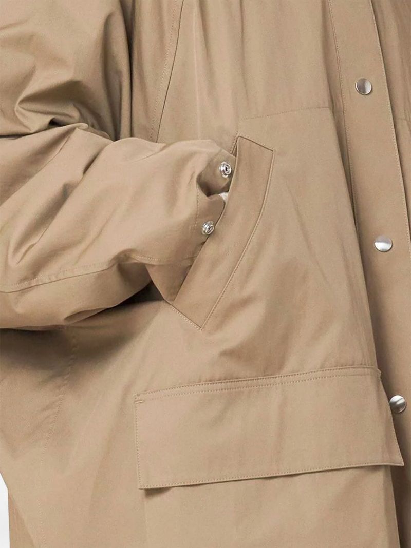 Neutral Gabardine Hooded Cape