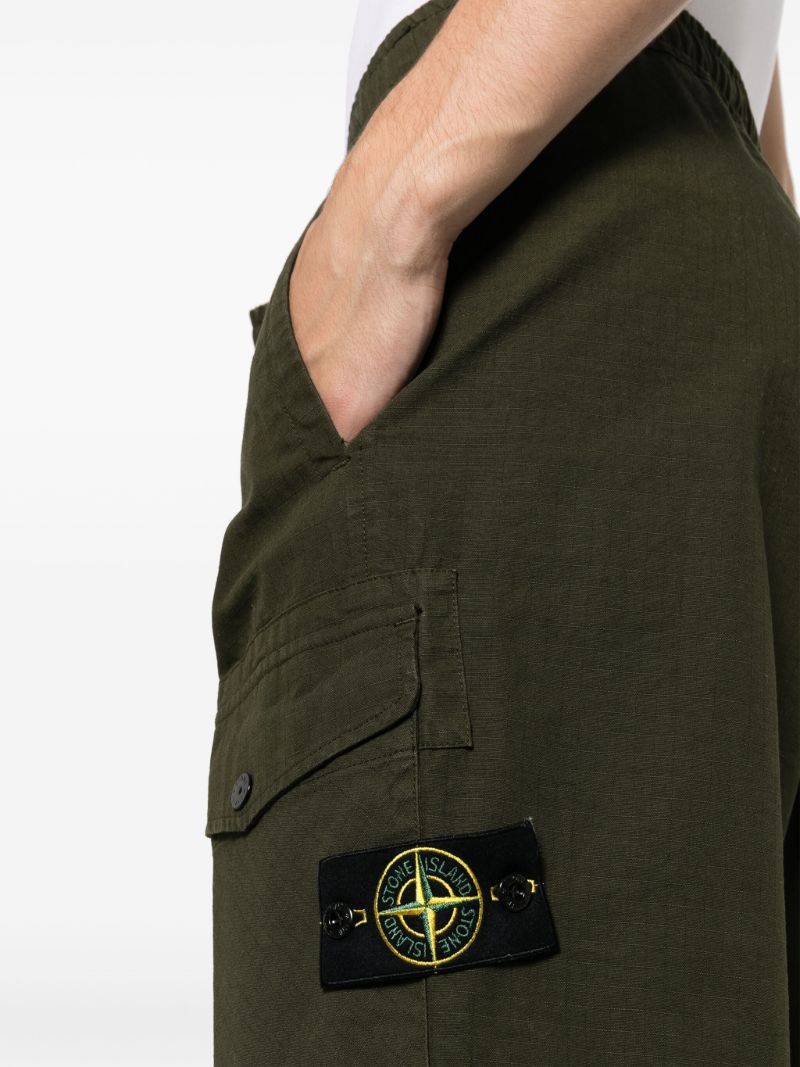 Green Ripstop Cotton Cargo Trousers