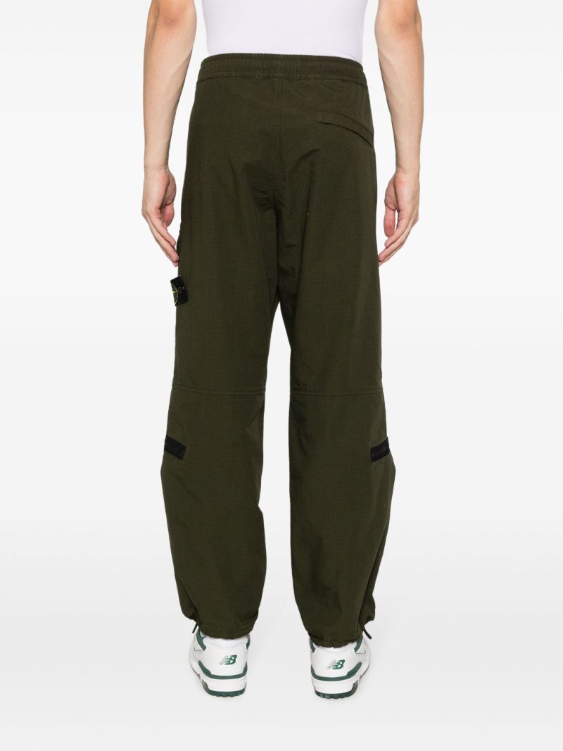 Green Ripstop Cotton Cargo Trousers