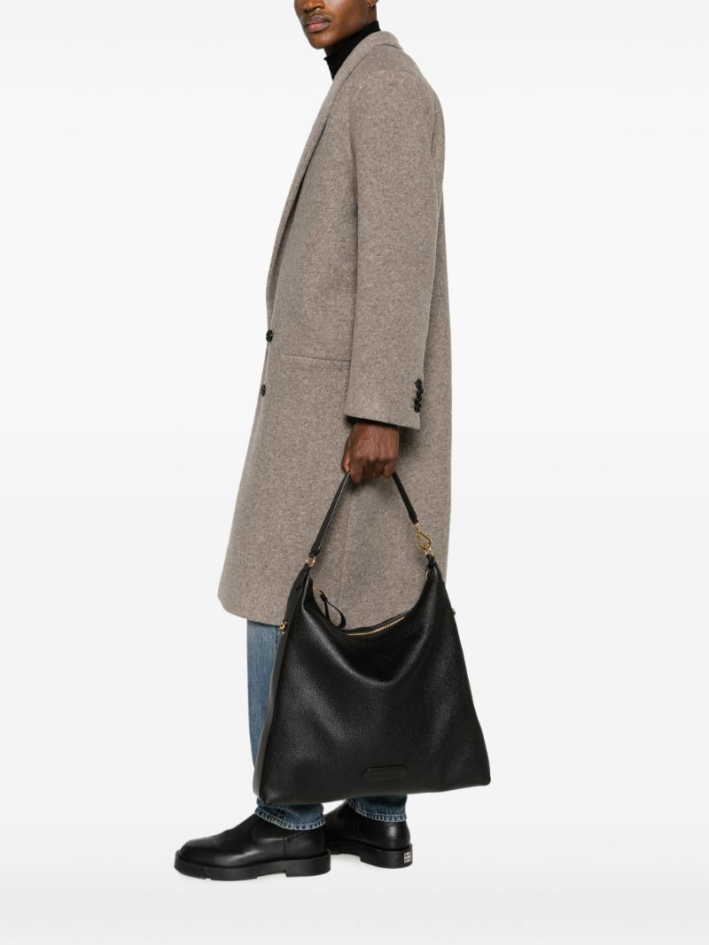 Black Hand-held Leather Tote Bag