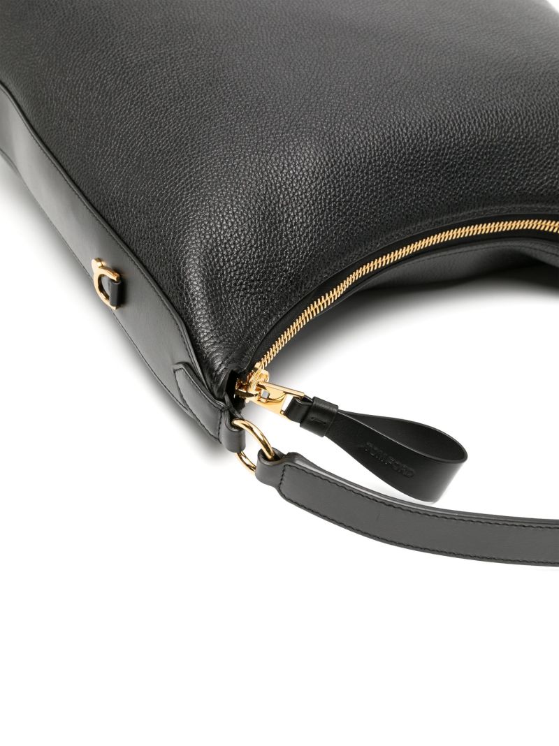 Black Hand-held Leather Tote Bag