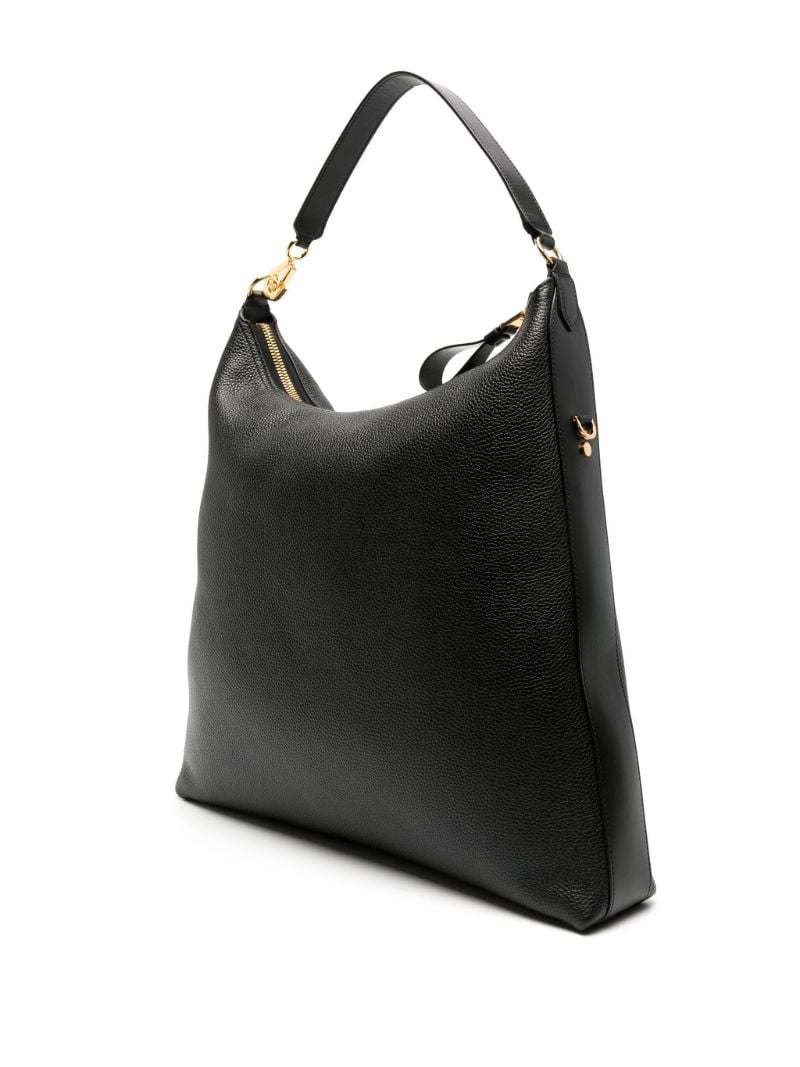 Black Hand-held Leather Tote Bag