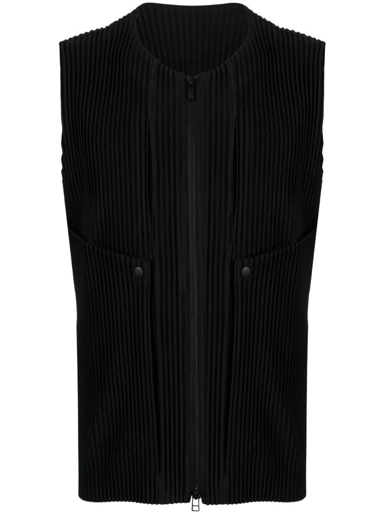 Black Unfold PlissÃ_x0083_Â© Vest