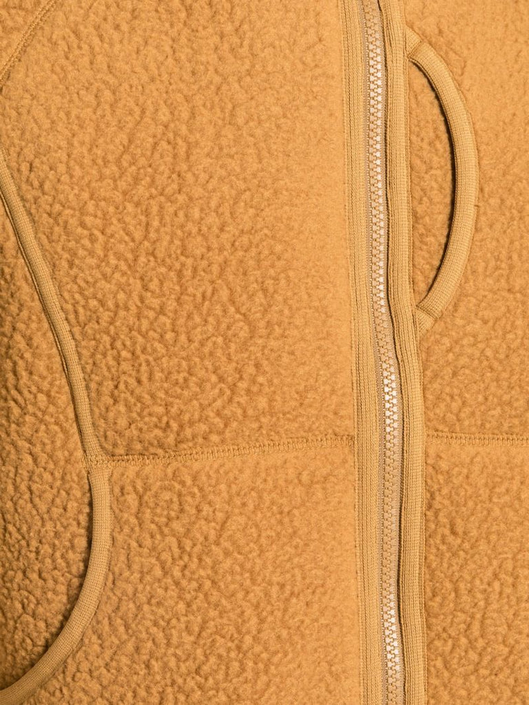 Brown Boa Fleece Bomber Jacket