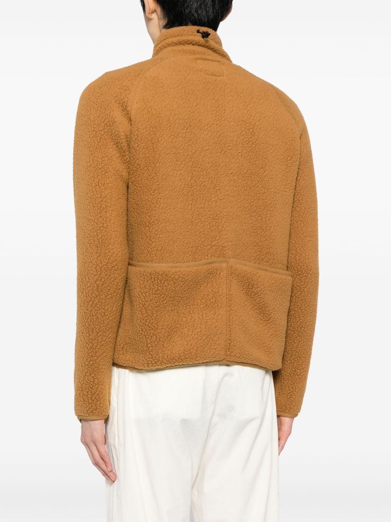 Brown Boa Fleece Bomber Jacket