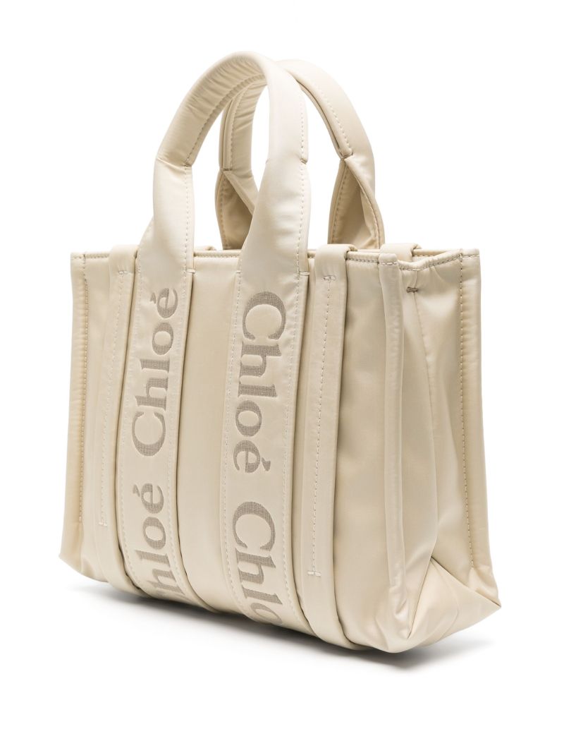 Neutral Woody Small Logo-embroidered Tote Bag