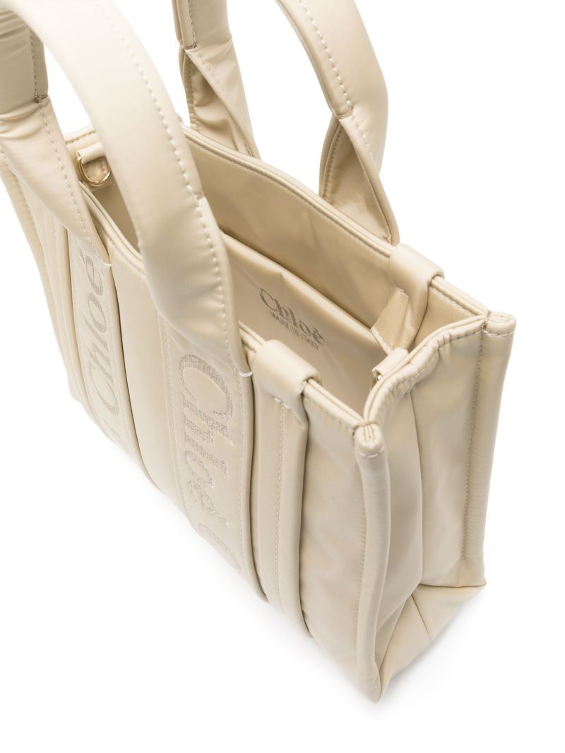Neutral Woody Small Logo-embroidered Tote Bag