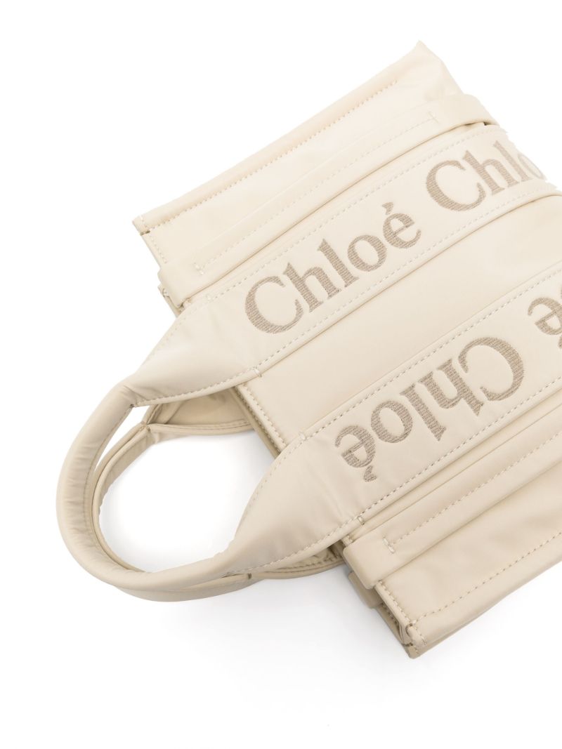 Neutral Woody Small Logo-embroidered Tote Bag