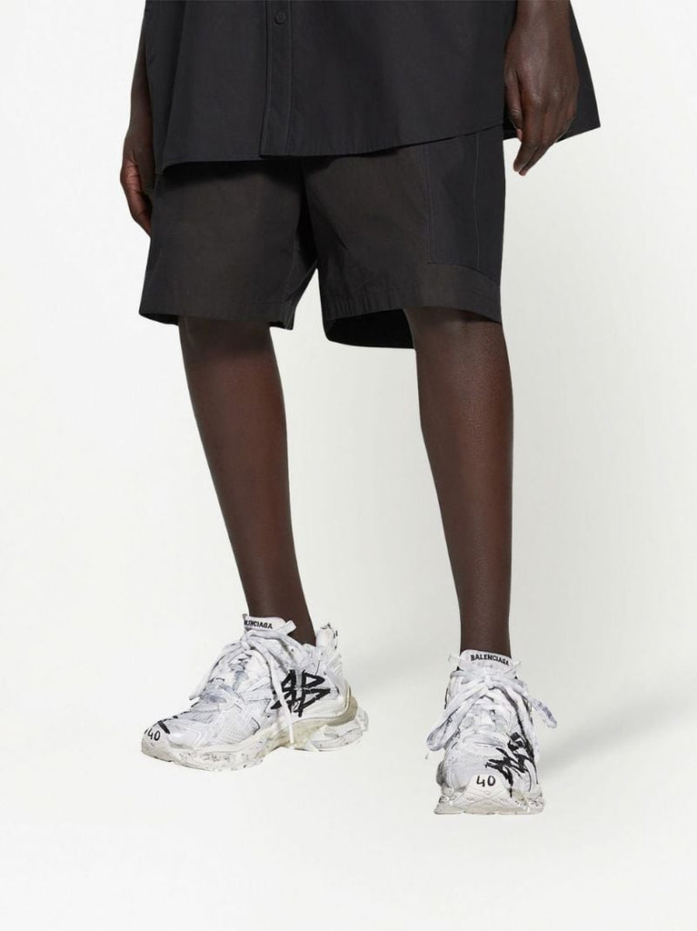 White Graffiti Runner Low Top Sneakers
