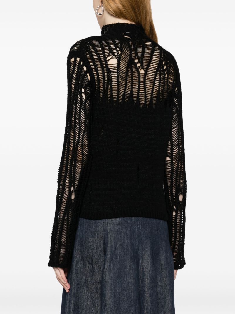 Black Mock-neck Knit Sweater