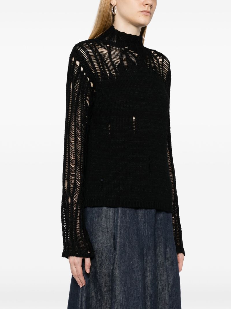Black Mock-neck Knit Sweater