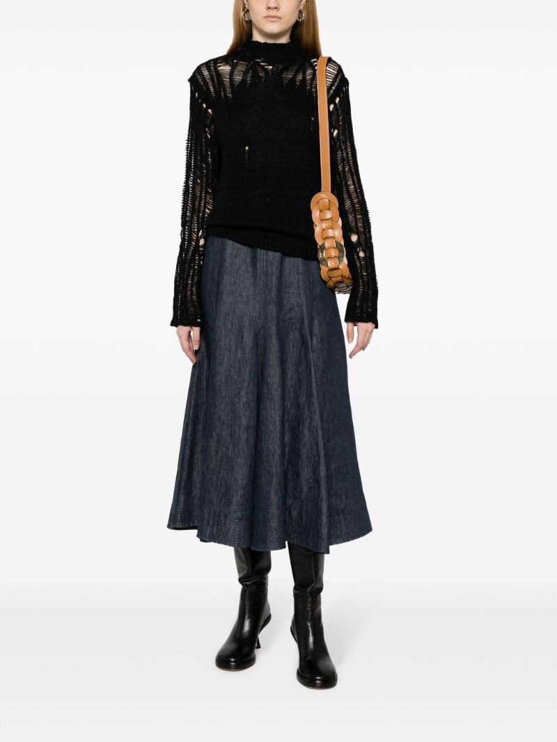 Black Mock-neck Knit Sweater