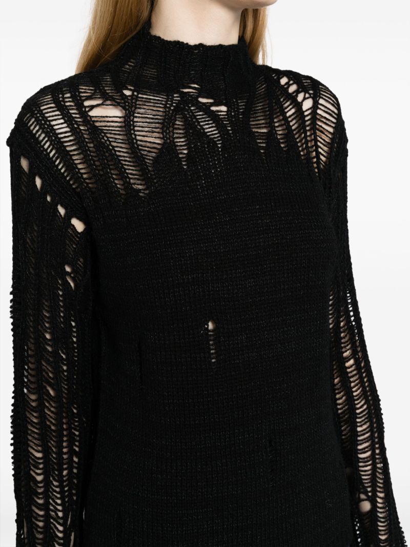 Black Mock-neck Knit Sweater