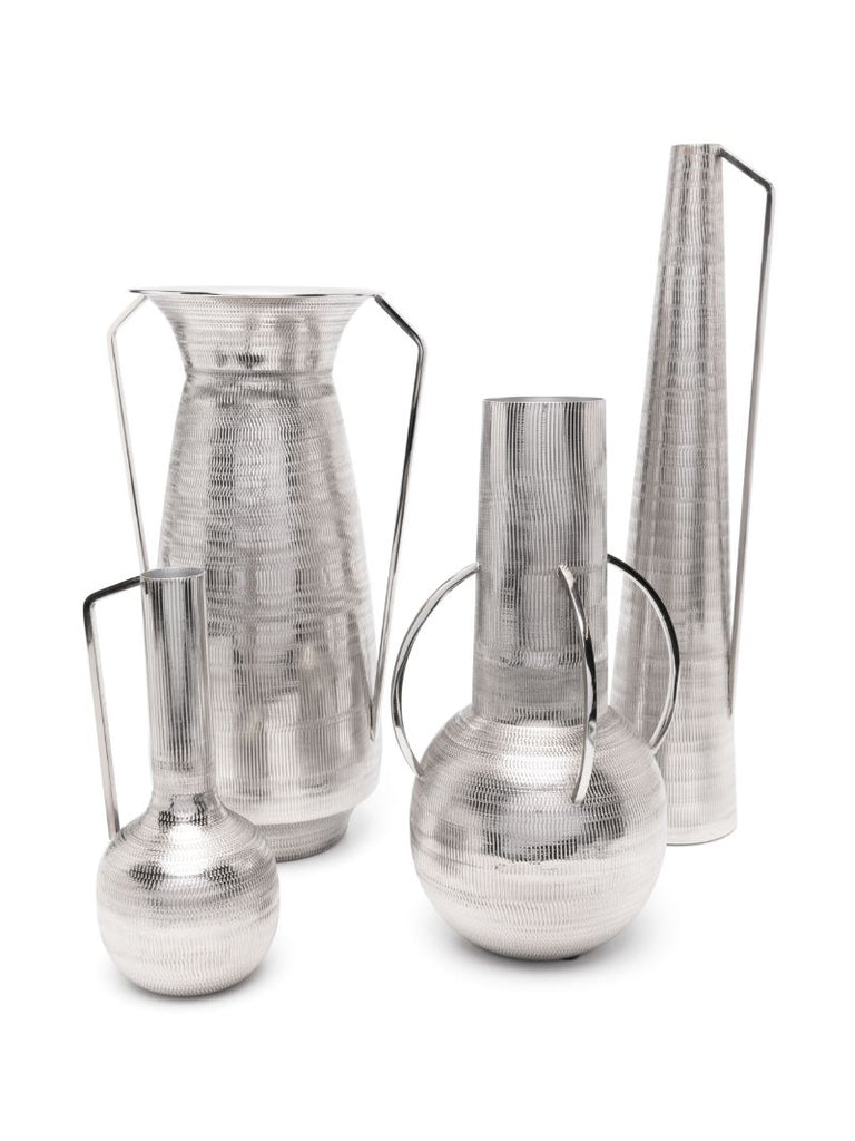 Silver-tone Roman Vase Set