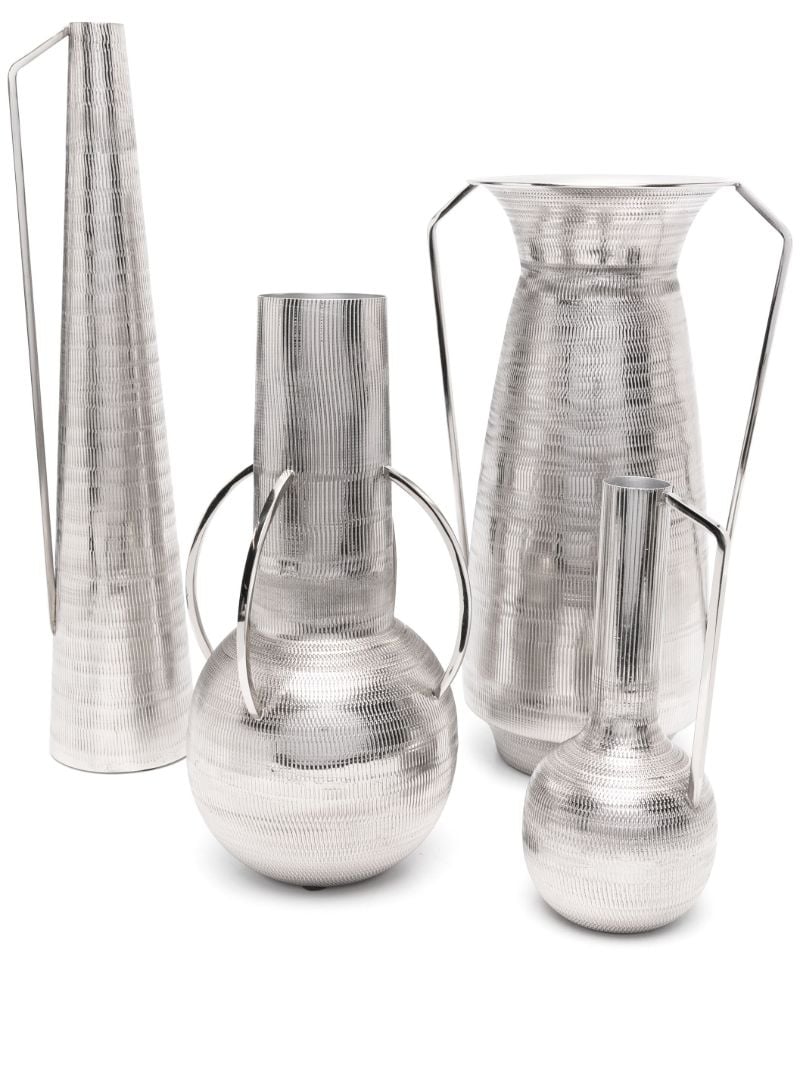 Silver-tone Roman Vase Set