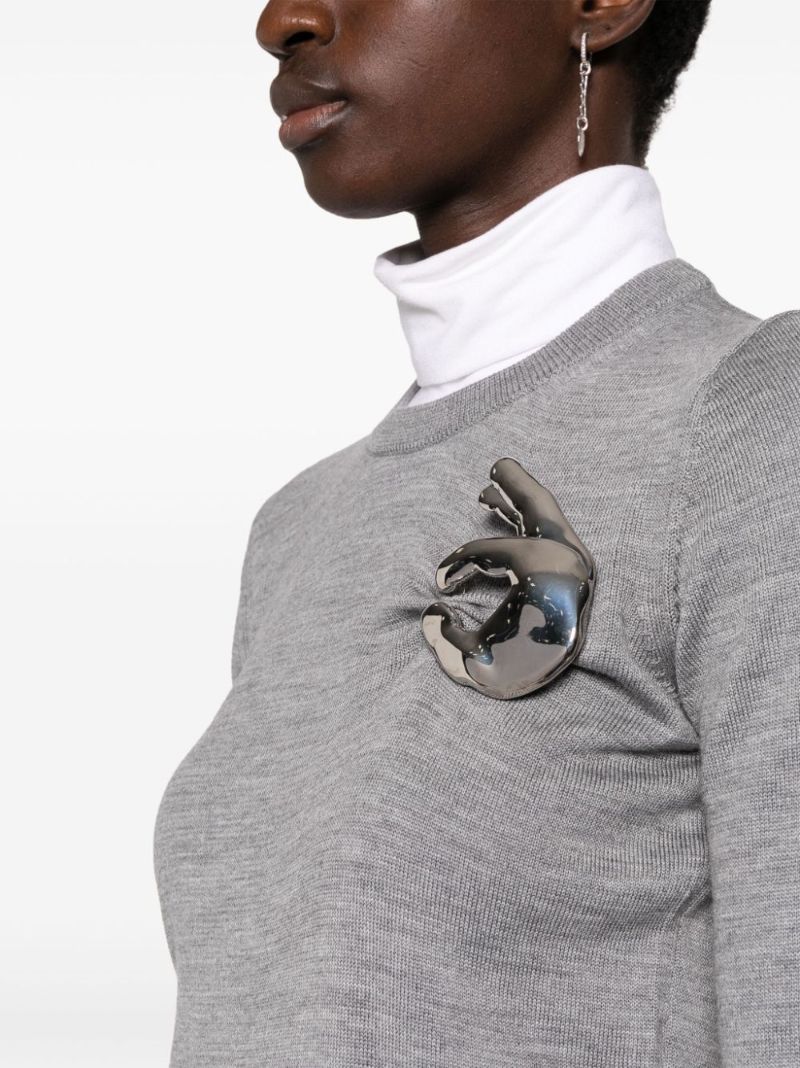 Grey Emoji Virgin Wool Sweater