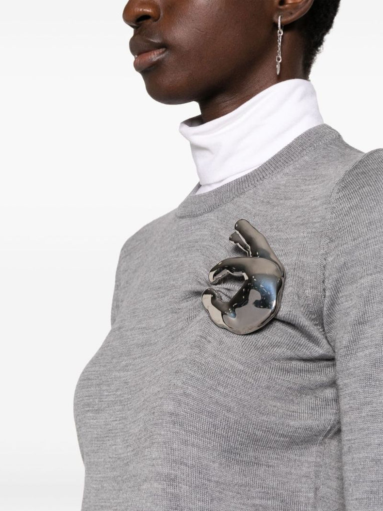 Grey Emoji Virgin Wool Sweater