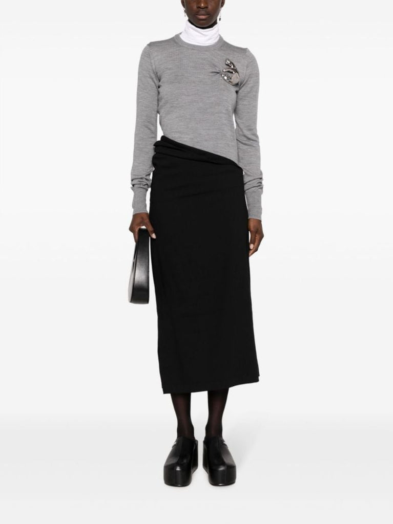 Grey Emoji Virgin Wool Sweater