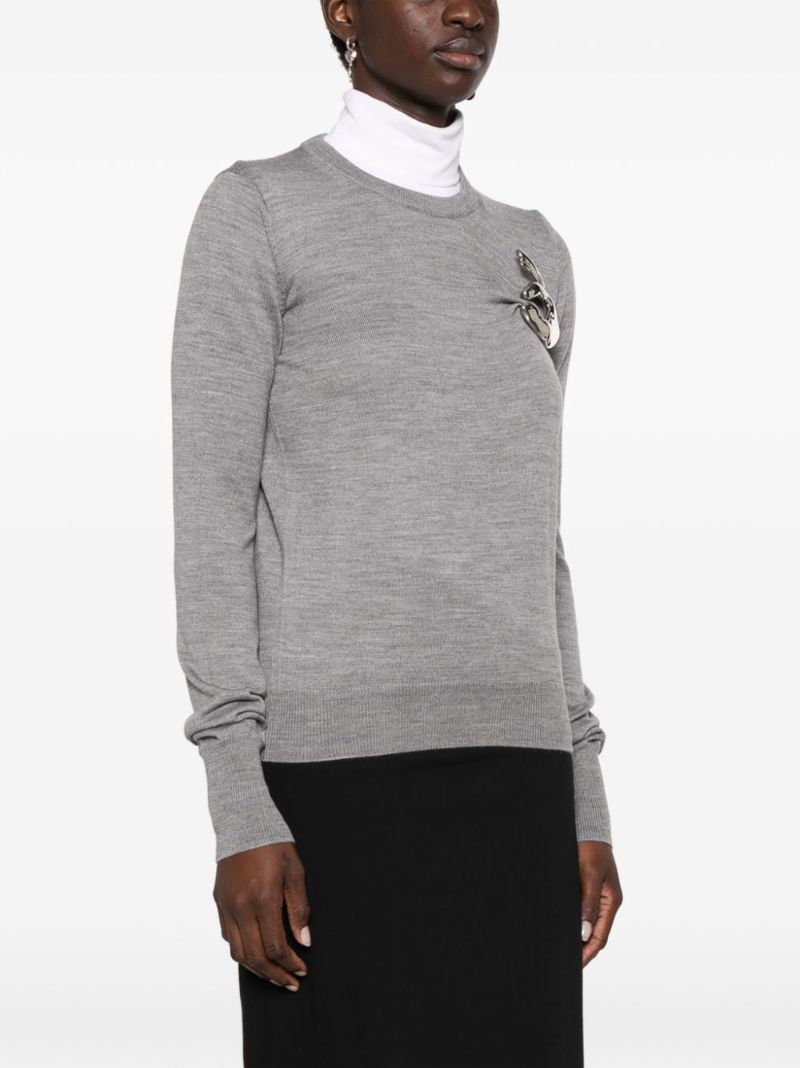Grey Emoji Virgin Wool Sweater