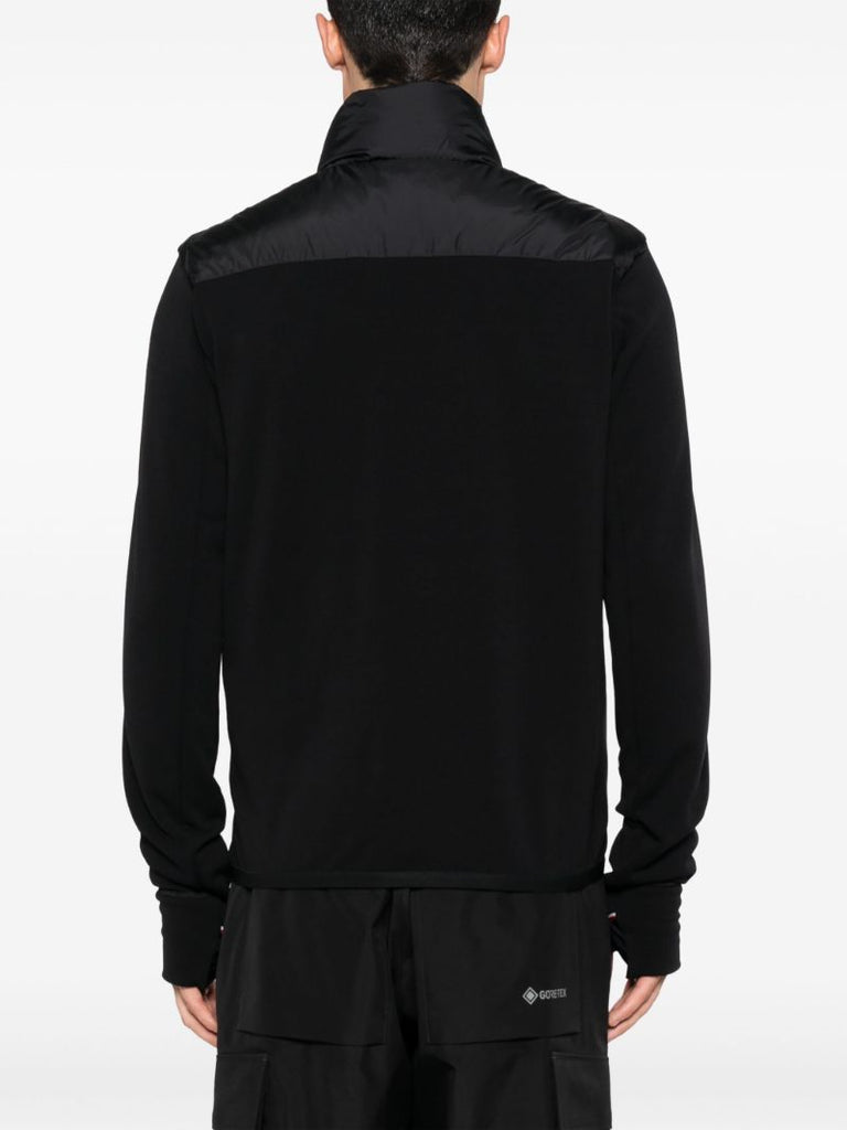 Blue and Black Logo-patch Puffer Jacket