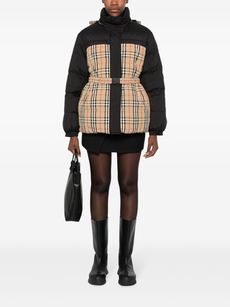 Black Reversible Belted Padded Jacket
