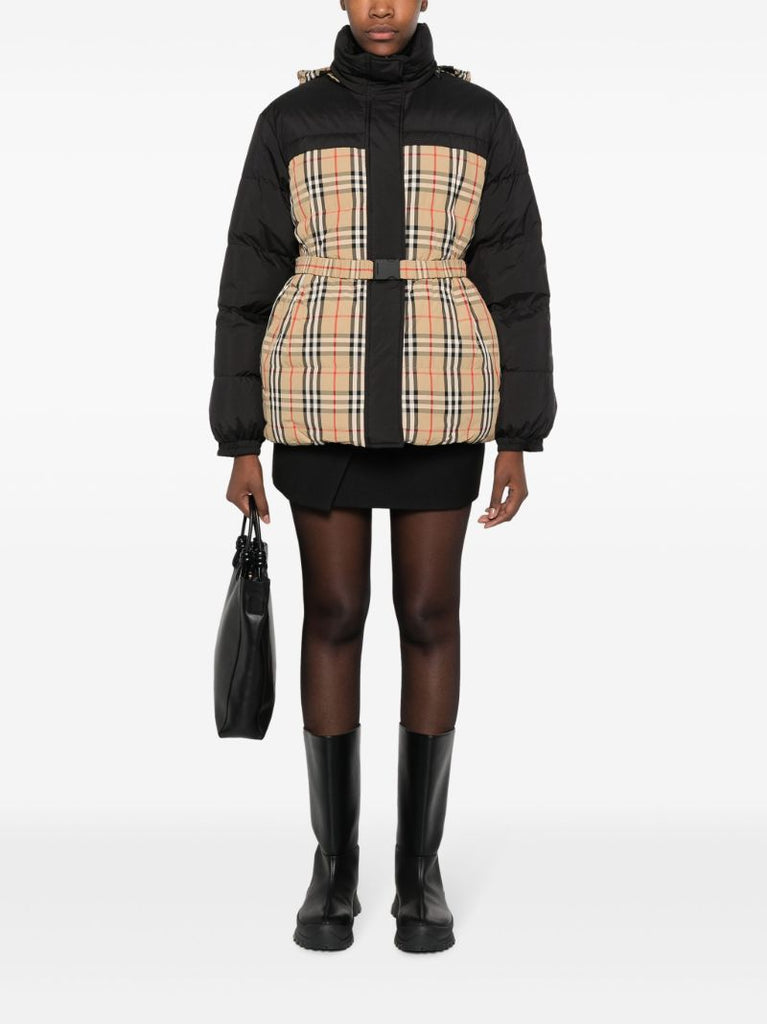 Black Reversible Belted Padded Jacket