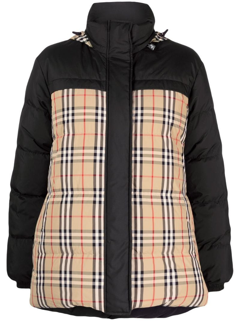 Black Reversible Belted Padded Jacket