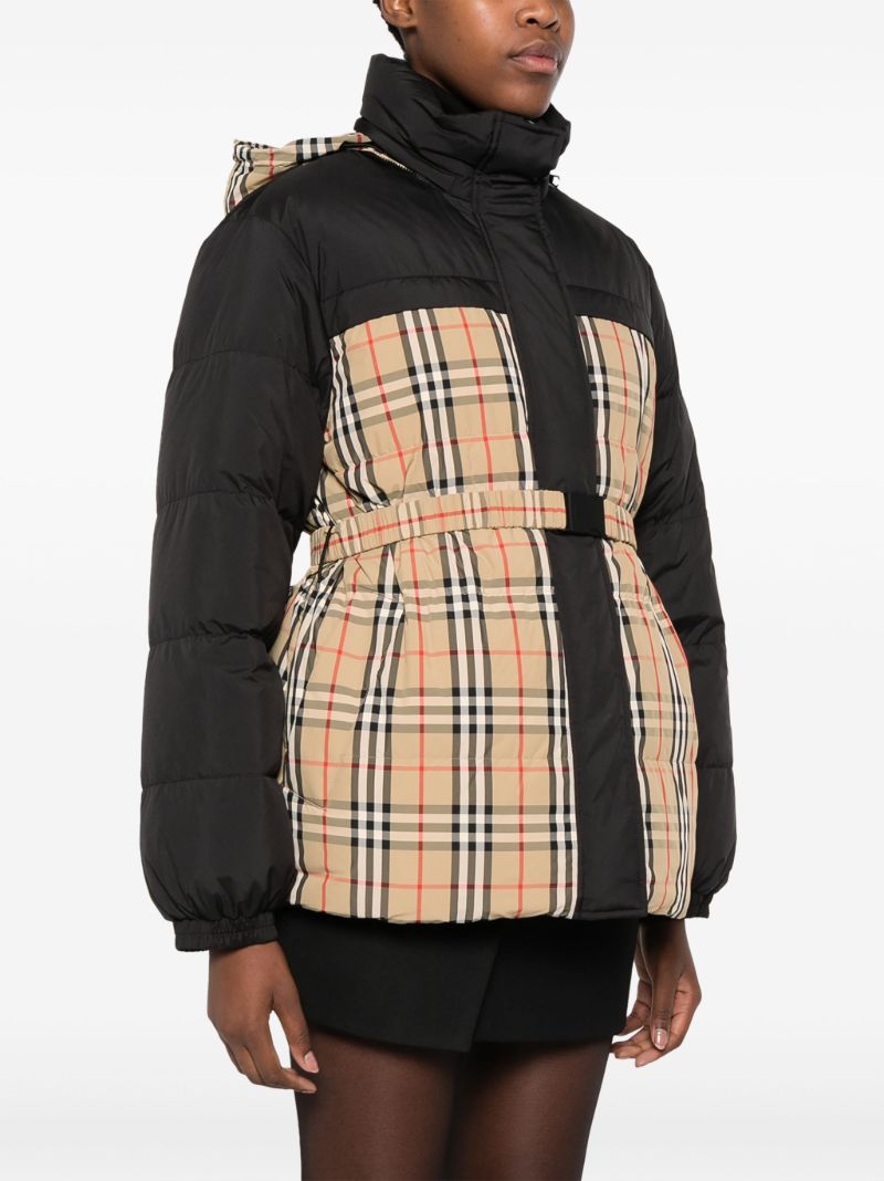 Black Reversible Belted Padded Jacket