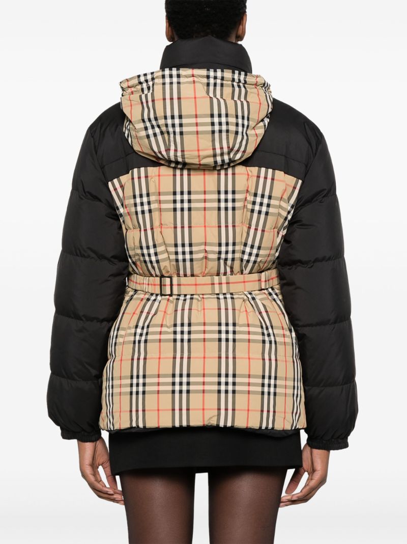Black Reversible Belted Padded Jacket