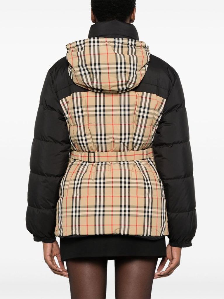 Black Reversible Belted Padded Jacket