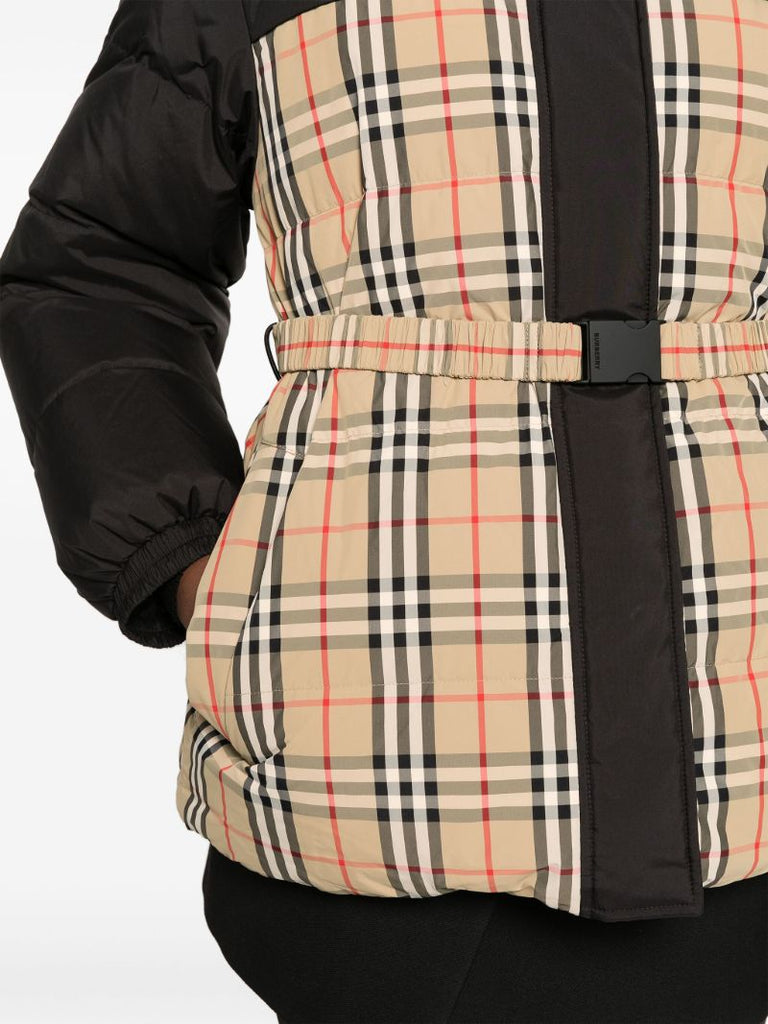 Black Reversible Belted Padded Jacket