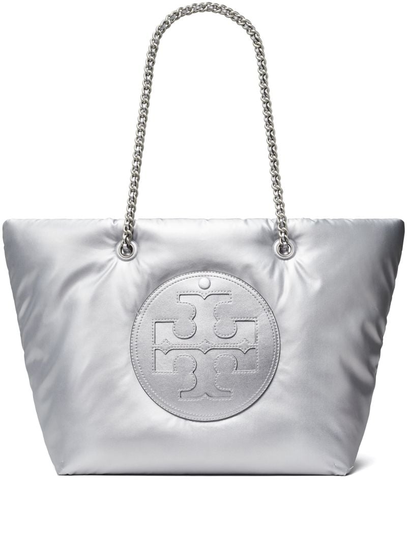 Silver Ella Metallic Chain Soft Tote Bag