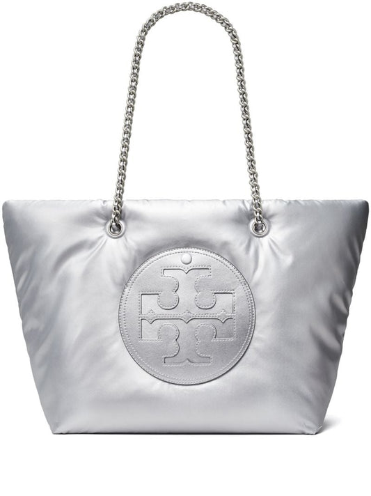 Silver Ella Metallic Chain Soft Tote Bag