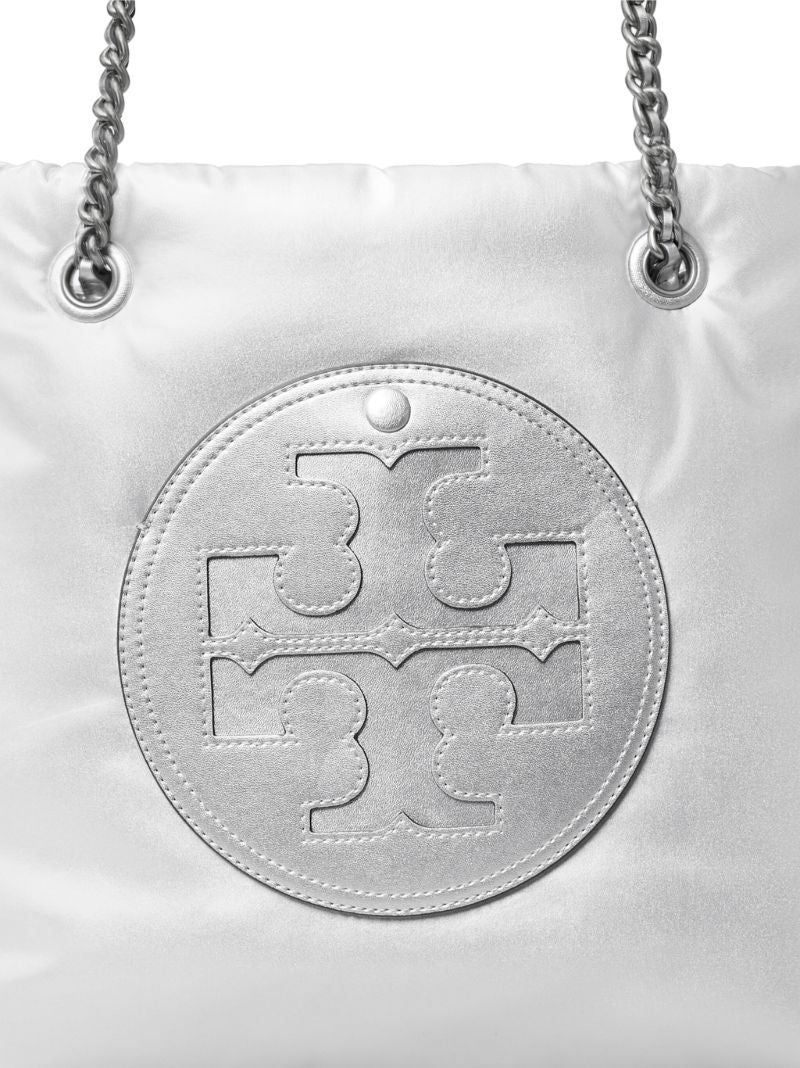 Silver Ella Metallic Chain Soft Tote Bag