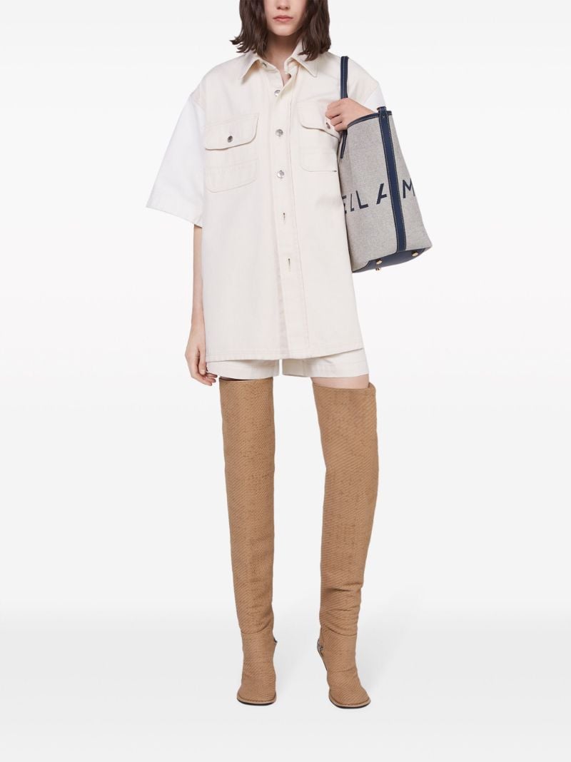 Neutral Short-sleeve Cotton Shirt