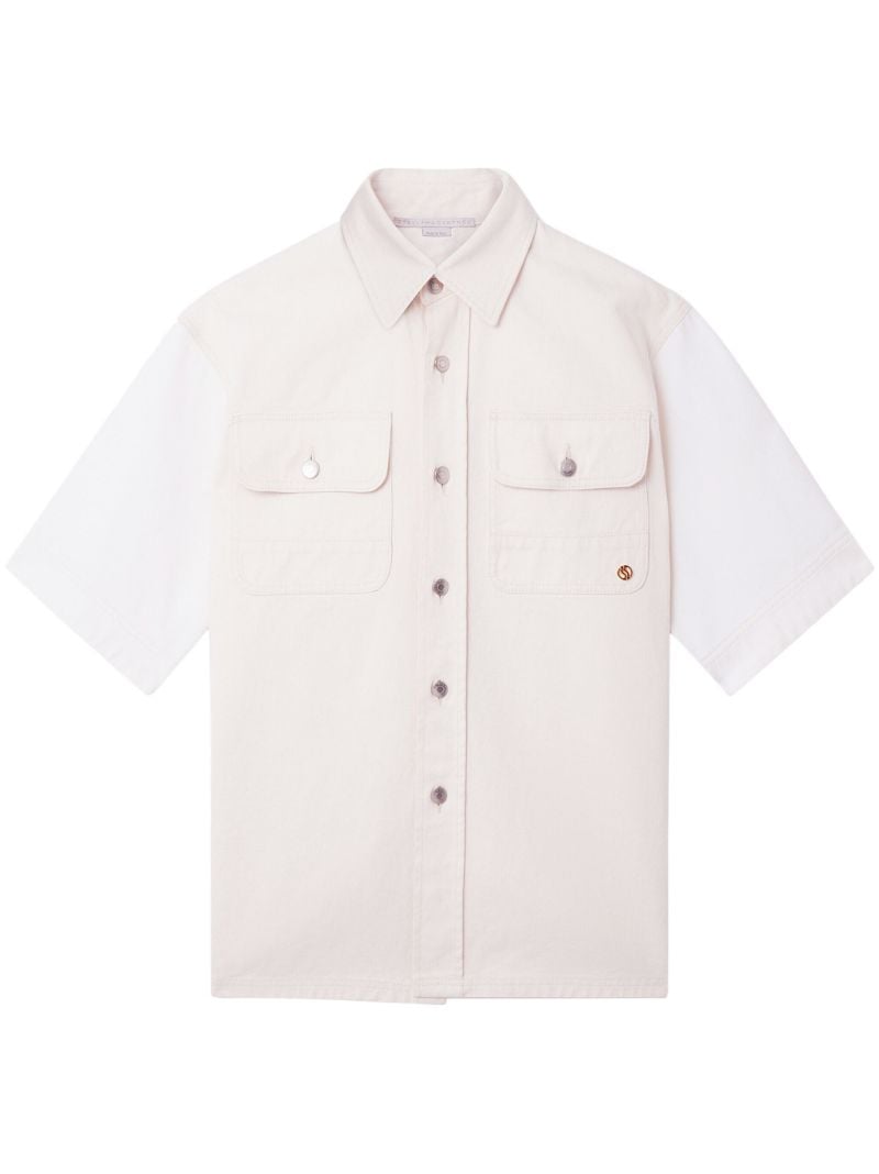 Neutral Short-sleeve Cotton Shirt