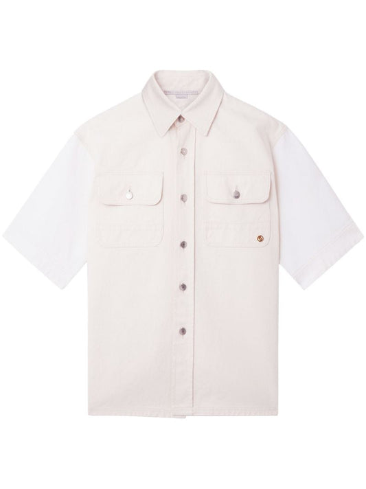 Neutral Short-sleeve Cotton Shirt