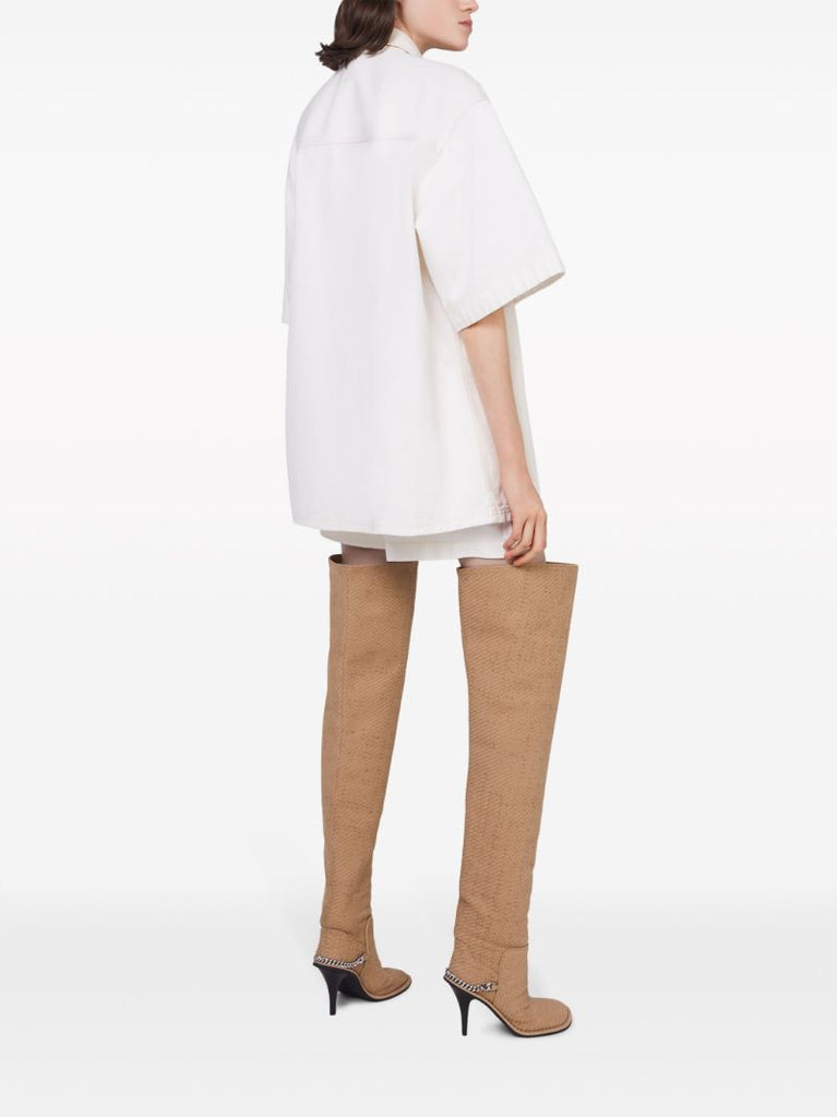 Neutral Short-sleeve Cotton Shirt